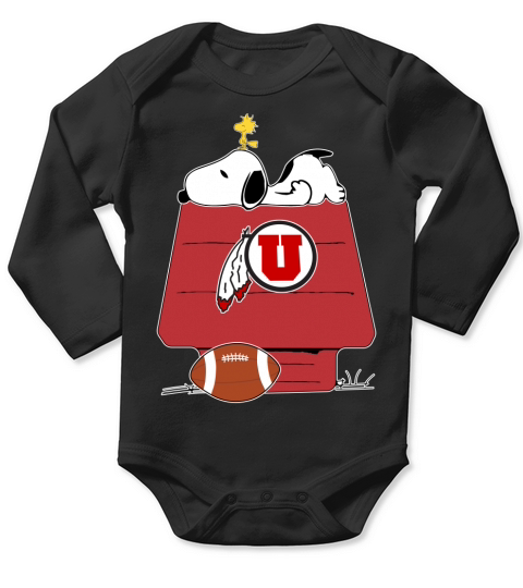 Snoopy Utah Utes fans Long Sleeve Baby One-Piece