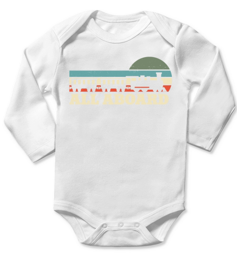 Steam Train Driver Trainspotting Long Sleeve Baby One-Piece