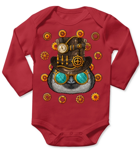 Steampunk Penguin Medieval Victorian Steam Powered Long Sleeve Baby One-Piece