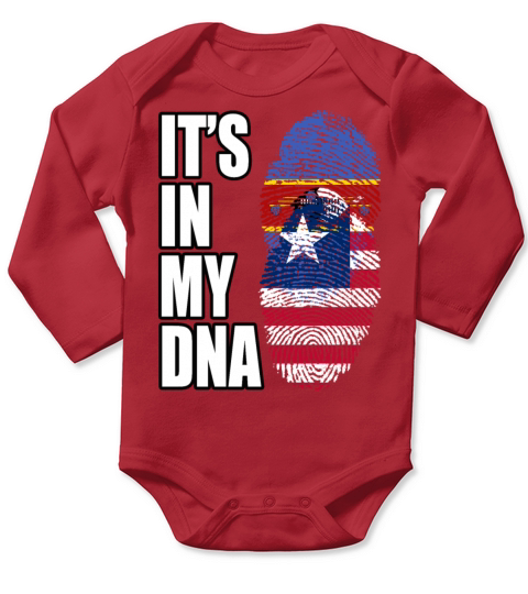 Swazi And Liberian Vintage Heritage DNA Flag Long Sleeve Baby One-Piece