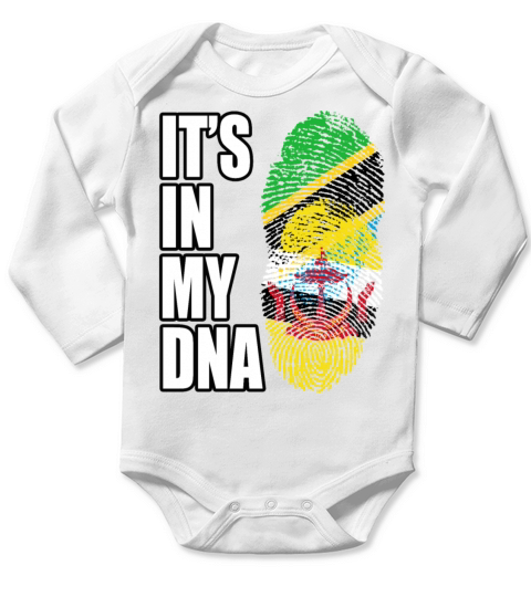 Tanzanian And Bruneian Vintage Heritage DNA Flag Long Sleeve Baby One-Piece