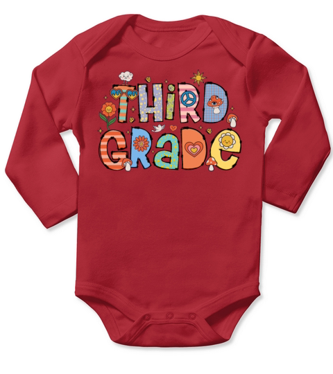 Third Grade First Day of School Long Sleeve Baby One-Piece