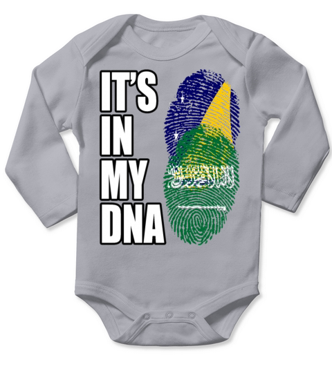 Tokelauan And Saudi Arabian Mix Heritage DNA Flag Long Sleeve Baby One-Piece