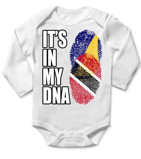 Tokelauan And Trinidad Tobago Mix Heritage DNA Fla Long Sleeve Baby One-Piece