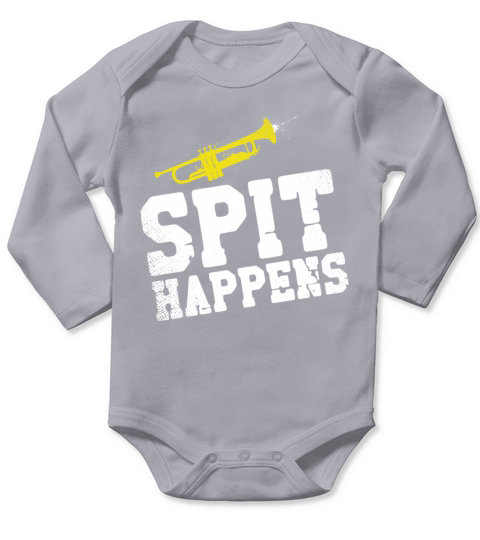 Trumpet Player Pun Vintage Spit Long Sleeve Baby One-Piece
