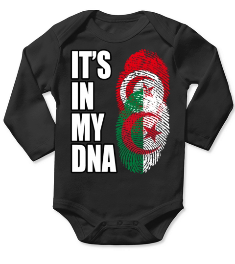Tunisian And Algerian Mix Heritage DNA Flag Long Sleeve Baby One-Piece