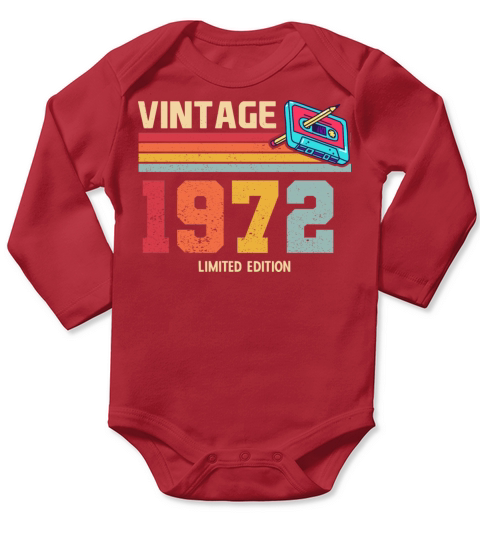 Vintage 50 Birthday Costume Men 50th BDay Birthday Long Sleeve Baby One-Piece