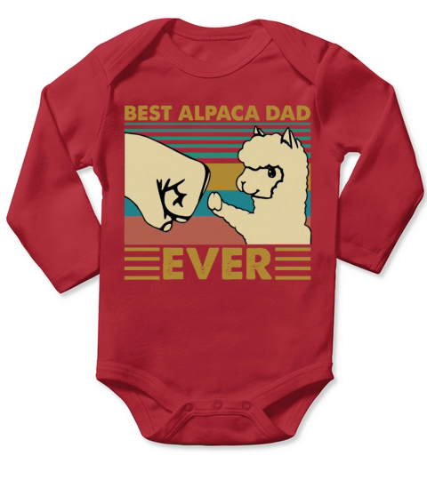 Vintage Best Alpaca Dad Ever Funny Fathers Day Long Sleeve Baby One-Piece