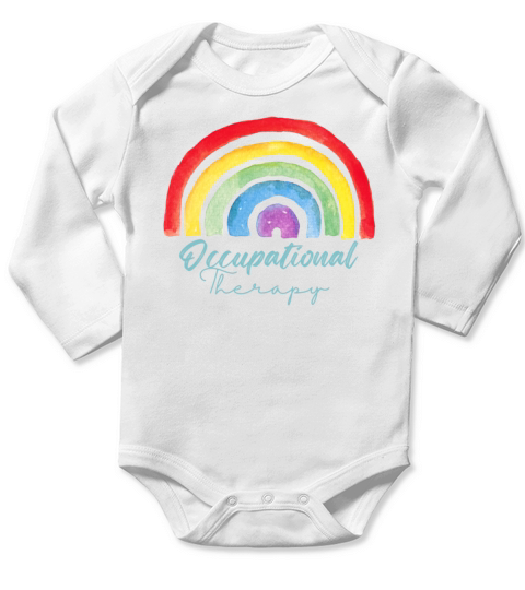 Watercolor Rainbow Occupational Therapy Long Sleeve Baby One-Piece