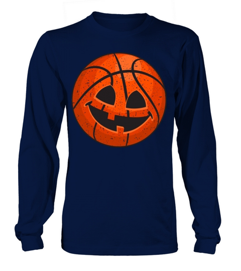 Basketball Pumpkin Vintage Halloween Long sleeved Unisex