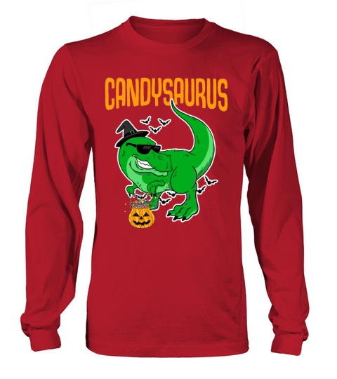 Candysaurus Creepy Trex With Pumpkin Face For Long sleeved Unisex