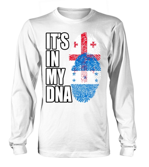 Georgian And Honduran Mix Heritage DNA Flag Long sleeved Unisex
