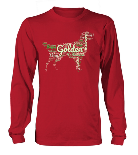 Golden Retriever Dog Happy Halloween Typography Long sleeved Unisex