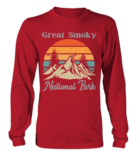 Great Smoky National Park Retro Vintage Mountain S Long sleeved Unisex