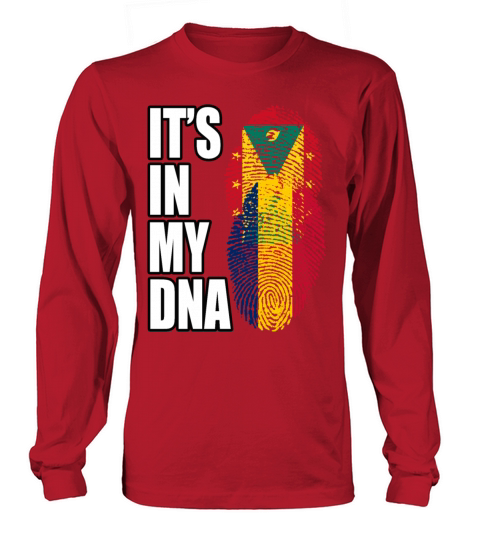 Grenadian And Chadian Mix Heritage DNA Flag Long sleeved Unisex