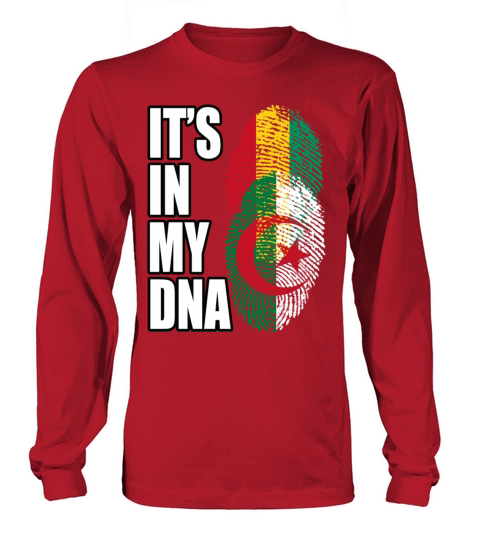 Guinean And Algerian Mix Heritage DNA Flag Long sleeved Unisex