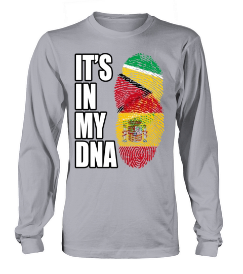 Guyanese And Spaniard Mix Heritage DNA Flag Long sleeved Unisex