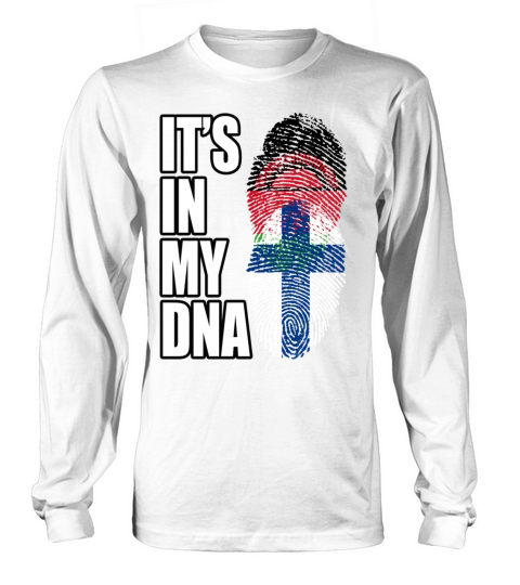 Malawian And Finland Mix Heritage DNA Flag Long sleeved Unisex