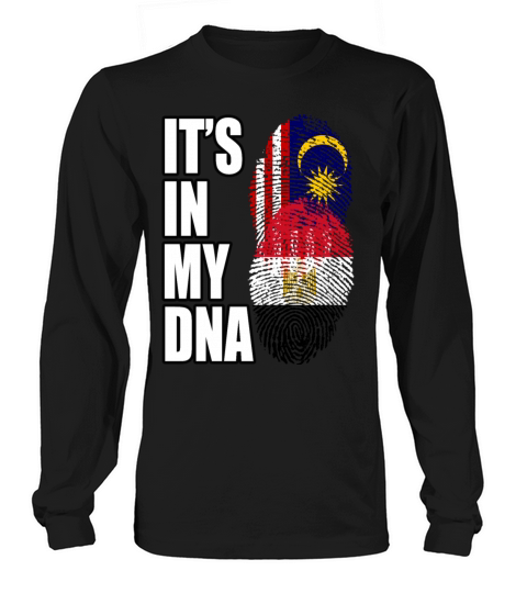 Malaysian And Egyptian Mix Heritage DNA Flag Long sleeved Unisex