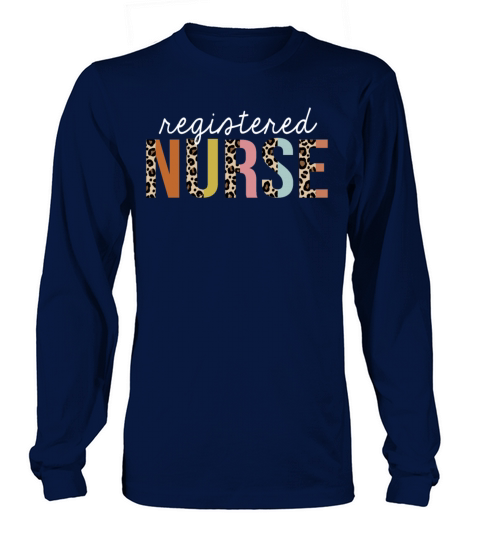 Registered Nurse Colorful Leopard Print Funny Long sleeved Unisex