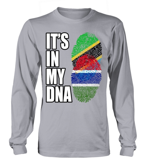 Tanzanian And Gambian Vintage Heritage DNA Flag Long sleeved Unisex