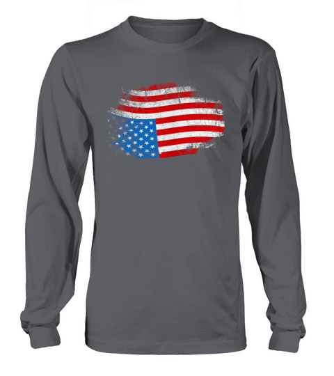 UPSIDE DOWN AMERICAN FLAG US IN DISTRESS TSHIRT Long sleeved Unisex
