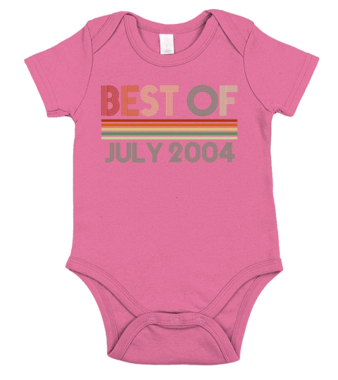 18th birthday July vintage 2004 gift idea Short Sleeve Baby One-Piece
