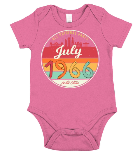 1966 July Vintage Short Sleeve Baby One-Piece