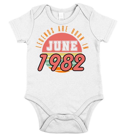 1982 vintage born in June gift Short Sleeve Baby One-Piece