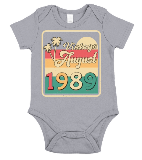 1989 August Vintage Short Sleeve Baby One-Piece