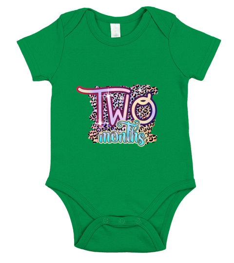 2 Two Months Funny Baby Birthday Gift Design Short Sleeve Baby One-Piece