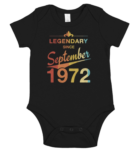 50th Birthday 50 Year Old Born September 1972 Gift Short Sleeve Baby One-Piece