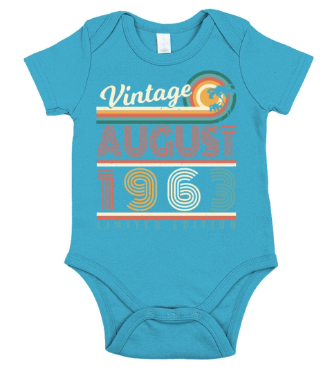 August 1963 Vintage Short Sleeve Baby One-Piece