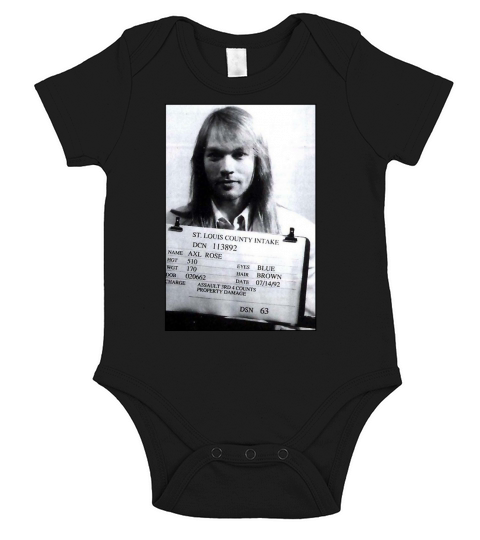 Axl Roses Mugshot 1992 TShirt Short Sleeve Baby One-Piece