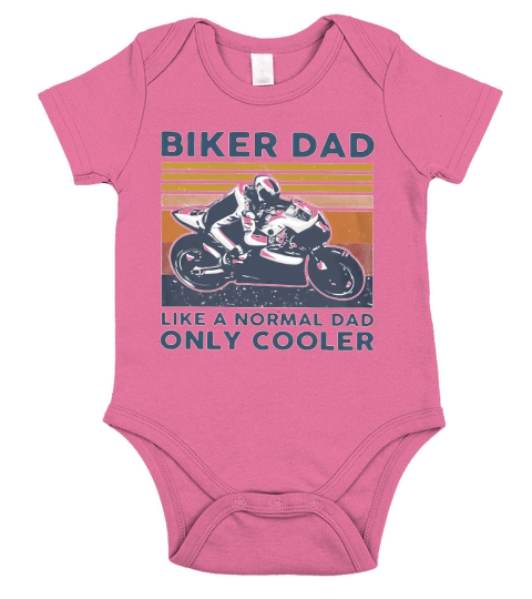 Biker Dad Like A Normal Dad Only Cooler Vintage Shirtn Short Sleeve Baby One-Piece