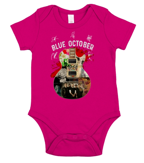 Blue October guitar signatures shirt Short Sleeve Baby One-Piece