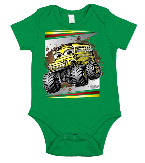 Cool Monster Bus Short Sleeve Baby One-Piece