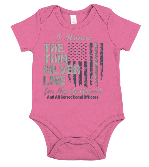 Correctional Officer Girlfriend Thin Silver Line Corrections Short Sleeve Baby One-Piece