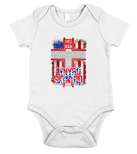 Cross Jesus Simple man lyrics Lynyrd Skynyrd American flag shirt Short Sleeve Baby One-Piece