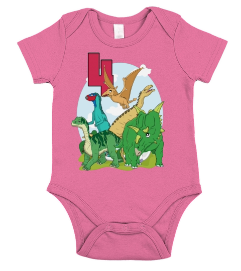 Dinosaur Dinosaur Paradise For Age 4 Short Sleeve Baby One-Piece