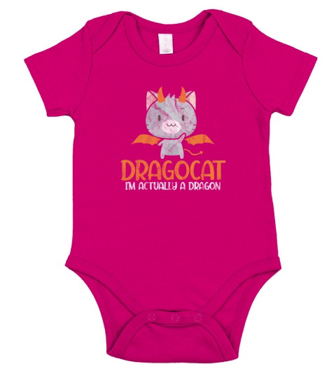 Dragocat Im Actually A Dragon Cat Vintage Short Sleeve Baby One-Piece