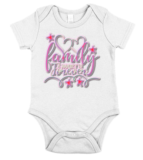 Family Journey to Forever Colorful Text Short Sleeve Baby One-Piece