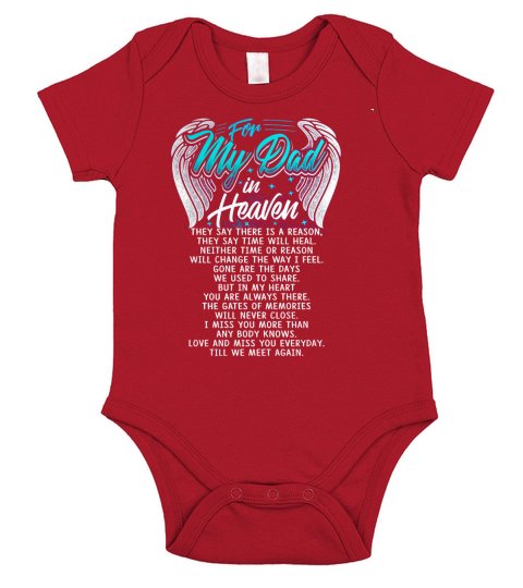 For My Dad in Heaven Short Sleeve Baby One-Piece