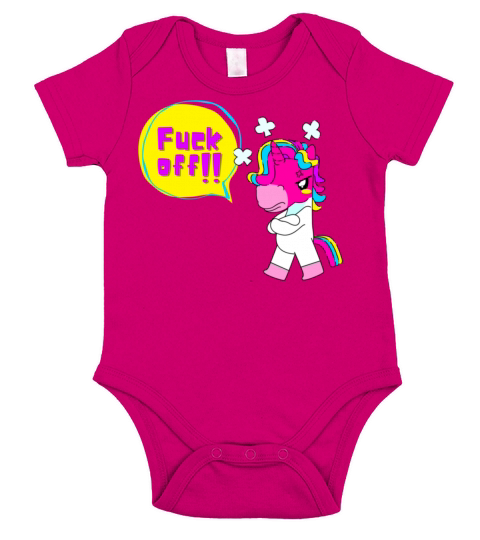 Fuck Off Unicorn Short Sleeve Baby One-Piece