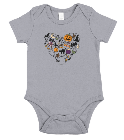 Fun Halloween Designs Halloween Heart Short Sleeve Baby One-Piece