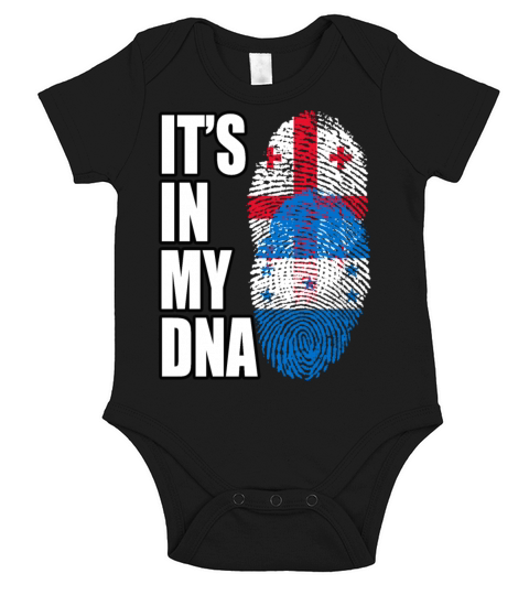 Georgian And Honduran Mix Heritage DNA Flag Short Sleeve Baby One-Piece