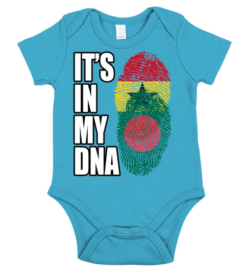 Ghanaian And Bangladeshi Mix Heritage DNA Flag Short Sleeve Baby One-Piece