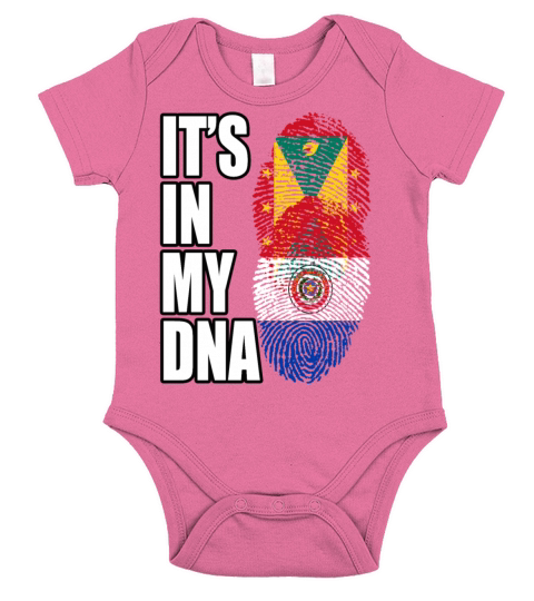 Grenadian And Paraguayan Mix Heritage DNA Flag Short Sleeve Baby One-Piece