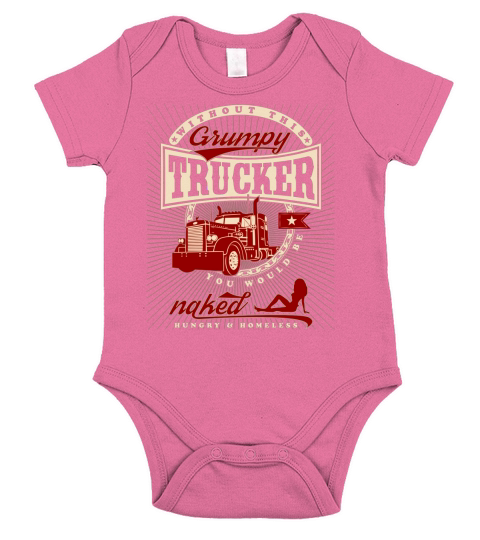 Grumpy Trucker T shirt Short Sleeve Baby One-Piece