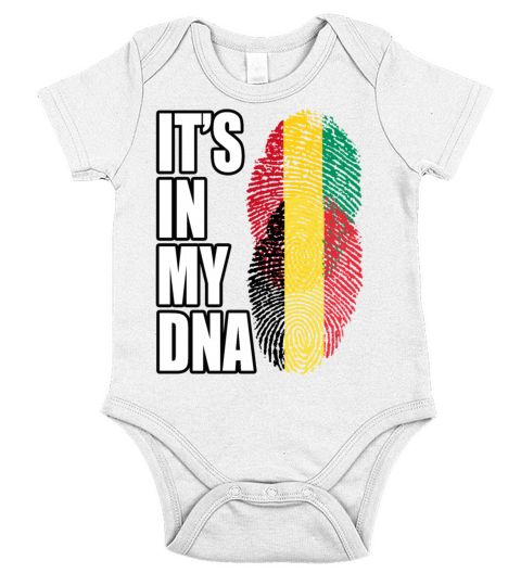 Guinean And Belgian Mix Heritage DNA Flag Short Sleeve Baby One-Piece